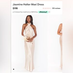 Show Me Your Mumu Women's Jasmine Halter Maxi Dress Champagne Size XXS